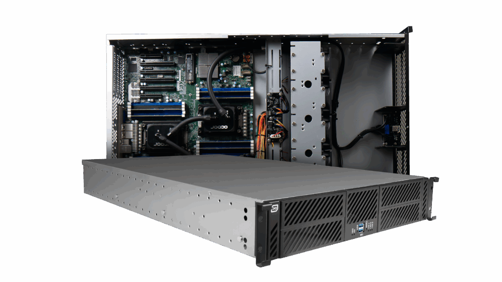 Liquid Cooled Unit Front On Diagonal Top Down Open 1024x576 - Driving the Future of Defence Technology: Captec to Showcase Next-Generation Computing Platforms at DSEI 2025